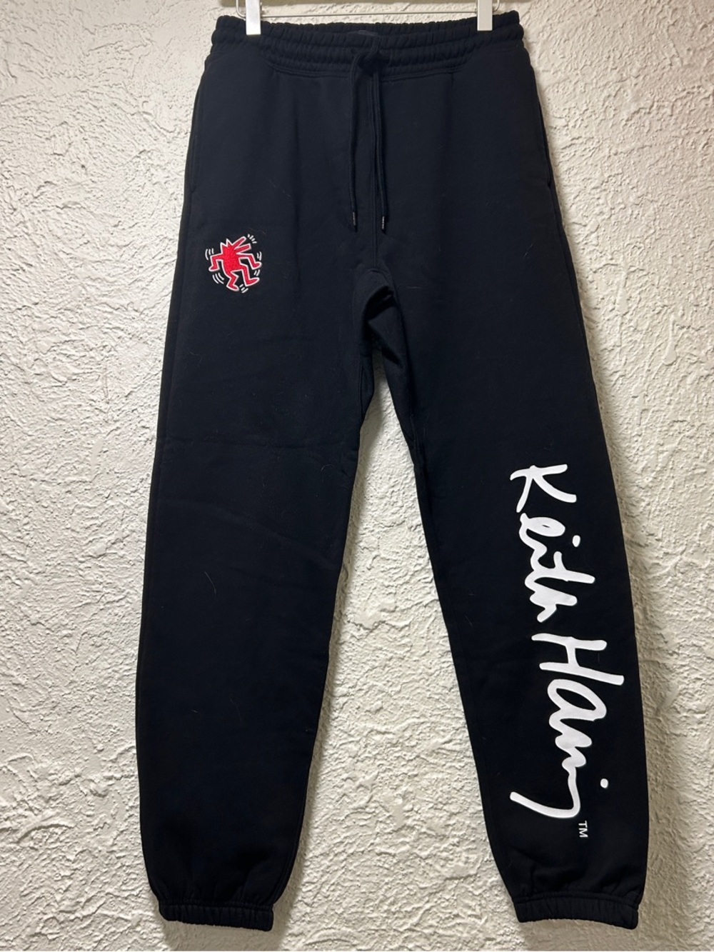 H&M Mens Keith Haring Black Logo Jogger Sweatpants BRAND NEW WITH TAG Size